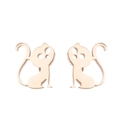 Minimalist cat stud earrings in rose gold finish with sleek silhouette for women - Cat / Rose Gold