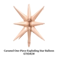 Caramel 67X54CM aluminum foil cone explosion star balloon for birthday party decor - Explosion Star Shape / Caramel color
