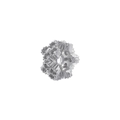 Detailed macro view of silver-plated jewelry spacer bead with intricate textured pattern - VZ439 Silver White Zirconia