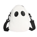 Borsa a tracolla bianca a forma di fantasma in pelle PU con cinturino nero regolabile - Bianco