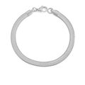 Minimalist silver herringbone chain bracelet with polished finish and lobster clasp - 5mm-19cm (33321) / Steel