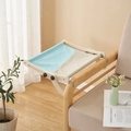 Amaca sospesa per gatti in legno massello con tela blu e beige fissata sul divano - Stile Potenziato D / Blu grigio