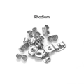 Silver-white rhodium-plated butterfly earring backs in bulk for jewelry making - White K/Silver