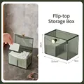 Organizzatore trucco in acrilico grigio scuro con pomello dorato e strisce verticali - Verde Smeraldo con Coperchio