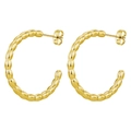 Golden vintage bubble texture hoop earrings made of high-quality stainless steel - Twist Gold