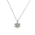 Collana con ciondolo a fiocco di neve in argento e acciaio al titanio con catena fine - Color Acciaio