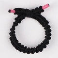 Elastic black woven hair tie with pink aglets and a stylish bow knot design - Black Bow High Elastic Style