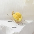 14K gold plated durian pendant with yellow enamel for jewelry making 18.4x12.4mm - 14K Gold (Durian)