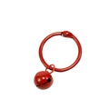 Pendentif anneau fendu en métal rouge avec mini clochette assortie pour bricolage - Rouge