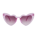 Gafas de sol de corazón con montura rosa brillante y lentes de degradado púrpura - Montura Morada Transparente con Purpurina Lentes Moradas