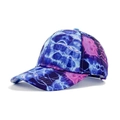 Tie-dye baseball cap featuring blue, purple, and pink gradient patterns in a hip-hop style - Blue Purple Pink White Tie-dye
