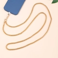 Polished gold metal phone chain crossbody strap with lobster clasp and secure connector - 6mm Box Chain Gold / 122g