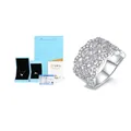 Exquisite S925 sterling silver moissanite lace eternity ring with premium blue gift box - US 7 / S925 Silver Moissanite Ring + Light Box + Double Certificates
