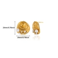 Dettaglio orecchini a fiore in oro 18K con perle e zirconi cubici incastonati a mano - Orecchini a Bottone a Spirale con Perla e Zircone(E5559)