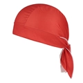 Elastic red bandana cap with paisley pattern and white stitching for sports - One Size / Solid Red