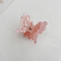 Pearlescent pink marble butterfly hair claw clip with elegant 3D double-layered wings - Waterdrop Wing Iridescent Pink