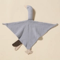 Cute swan-shaped baby security blanket made of soft grey-blue cotton gauze fabric - Grey (Goose)