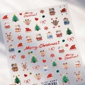 5D embossed Christmas cat nail stickers TS-3897 with reindeer and snowflake patterns - TS-3897 Christmas Cute Pets