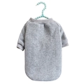Close-up of grey knit dog sweater on a pearl hanger with ribbed neckline details - S / Tops / Gray