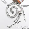 Silver metal phone chain strap with adjustable gold-tone ball and lobster clasps - Adjustable Aluminum Chain Silver / 120cm