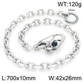 Punk skeleton head silver metal pants chain with heavy link design 70cm long - Style A Skull Buckle (70cm)