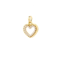 Colgante de corazón hueco dorado con perlas blancas finas para collar de mujer elegante - 1 Colgante de Corazón Dorado