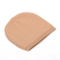 Classic khaki knit beanie hat for men and women with ribbed cuff on white background - Khaki