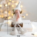 Christmas angel doll with white feather dress, pink scarf and silver hat, 21cm height - Type A / White Angel (Pointed Hat)