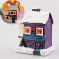 Purple resin mini Christmas gift shop with glowing warm light and snow details - Medium Style J (Gift Shop)