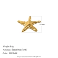 Starfish pendant in 18K gold plated stainless steel, 33.5mm jewelry charm accessory - Starfish Pendant (Gold)