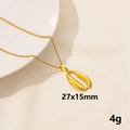 Golden starfish shell pendant necklace with O-chain, 27x15mm size and 4g weight detail - Golden Shell