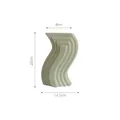 Jarrón cerámico minimalista verde claro con ondas, altura 20cm y un peso de 710g - Verde Pequeño/590-1