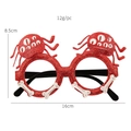 Glittery red Halloween glasses with multi-eyed spiders and bone details, 16cm x 8.5cm - Red Spider Bone Decorative Glasses