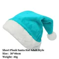 Blue and white short plush LED Christmas hat for adults, size 30x40cm and lightweight - 30*40cm / Light Blue Short Plush (Adult)