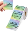 Rainbow gradient 2x2 thermal labels with Homemade with love and Thank You text - 2*2 Inch Square-500pcs (Roll)-Rainbow / Starry Sky Color