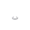 Minimalist S925 sterling silver C-shaped ear cuff with pave-set cubic zirconia stones - 925 Silver / Single Row Rhinestone Silver (RHE678S)