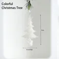 Pendentif sapin de Noël en cristal transparent coloré sur branche de pin, hauteur 15cm - Sapin de Noël Iridescent