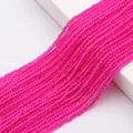 Strand of 2mm faceted pink crystal glass beads for DIY necklaces and bracelets - Rose Red Jade Baked Color