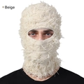 Passamontagna in maglia soffice beige per protezione totale del viso e calore invernale - Taglia unica / Beige