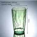 Green diamond pattern acrylic drinking cup 490ml for juice and water 13cm tall - 490ml / Large / Grass Green