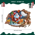 Detail of 3D Santa and reindeer wall sticker with 55.5x40cm size specifications - CT70272J_R / 55.5*40cm