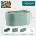 Morandi green silicone ice cube tray set with storage box and press lid, 72 slots - Press Style Green 2 Layers 72 Grids with Box and Scoop