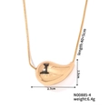 Dettagli ciondolo a goccia dorata 2,7 cm x 1,5 cm con catena da 40+5 cm di lunghezza - Design a Goccia d'Acqua (N00885-4)