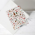5D vintage Christmas nail art stickers featuring Santa, reindeer and trees in red and gold - Retro Christmas (TS-226)