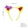 Serre-tête oreilles de chat en peluche jaune avec paillettes rouges pour enfants - Oreilles de chat coussin jaunes