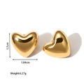 Detailed size specifications of 18k gold stainless steel heart stud earrings - Polished Smooth Heart (1.84x1.7cm)