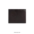 Portafoglio bifold uomo in pelle marrone scuro con scomparti per carte e trama - Serie 5301 / Caffè