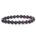 Deep purple tiger eye natural stone bead bracelet with smooth silk luster finish - Space Tiger Eye