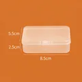 Transparent plastic rectangular storage box with lid, measuring 8.5x5.5x2.5cm size - 8.5*5.5*2.5cm