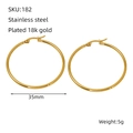 Orecchini a cerchio da 35mm in acciaio inossidabile placcato oro 18K da donna - 35mm